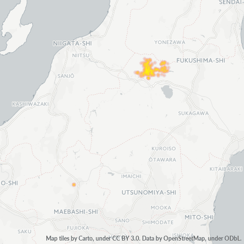 Bedrijfsconcentratie in Postcode 966 - Fukushima (prefectuur)