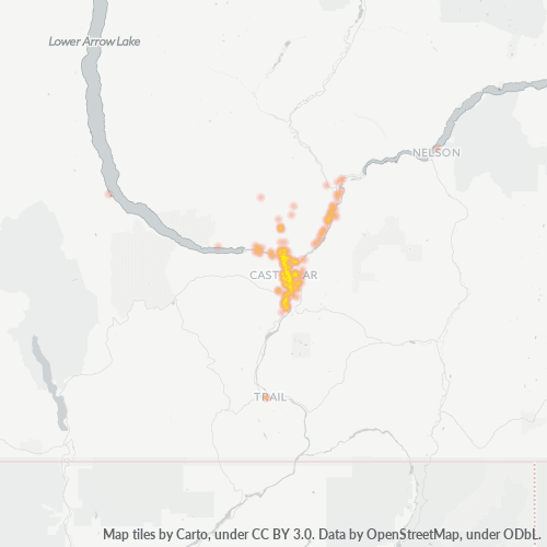 Dami ng Negosyo sa Postal Code V1N - Castlegar, British Columbia