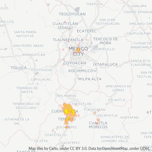 Verksamhetskoncentration i Postnummer 62000 - Cuernavaca, Morelos
