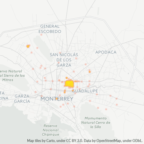 Verksamhetskoncentration i Postnummer 64530 - Monterrey, Nuevo León