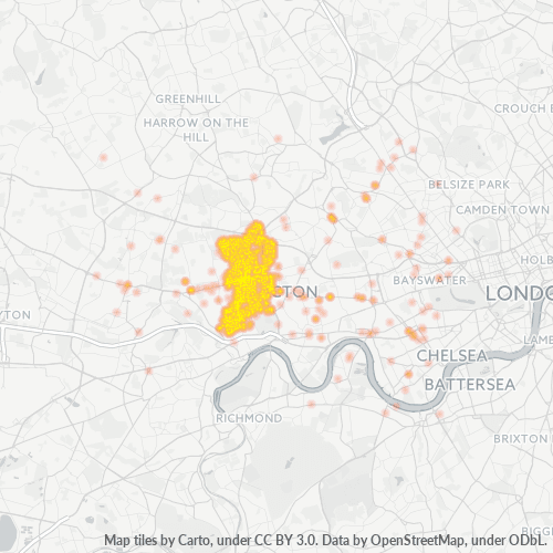 Concentració d'empreses a Codi Postal W5 - Londres, Anglaterra