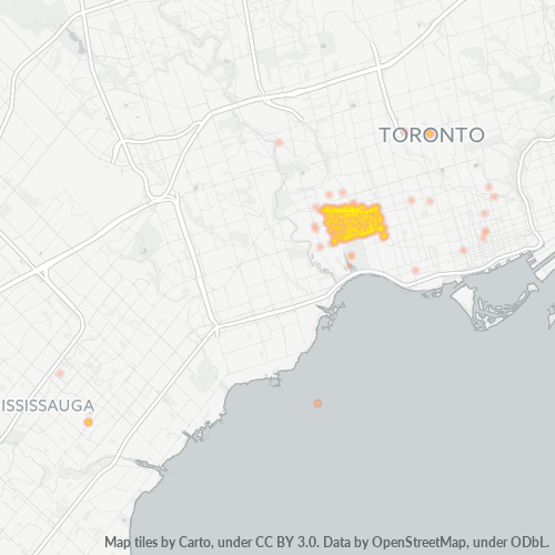 Bedrijfsconcentratie in Postcode M6P - Toronto, Ontario