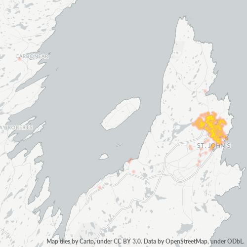 Dami ng Negosyo sa Postal Code A1A - St. John's, Newfoundland at Labrador