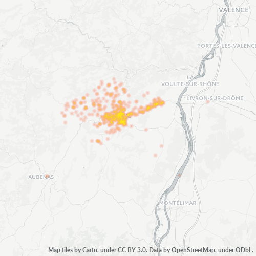 Dami ng Negosyo sa Postal Code 07000 - Ajoux, Rhône-Alpes