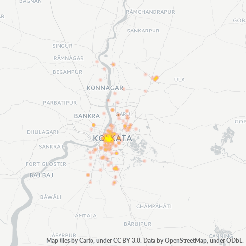 Bedrijfsconcentratie in Postcode 700012 - Calcutta, West-Bengalen