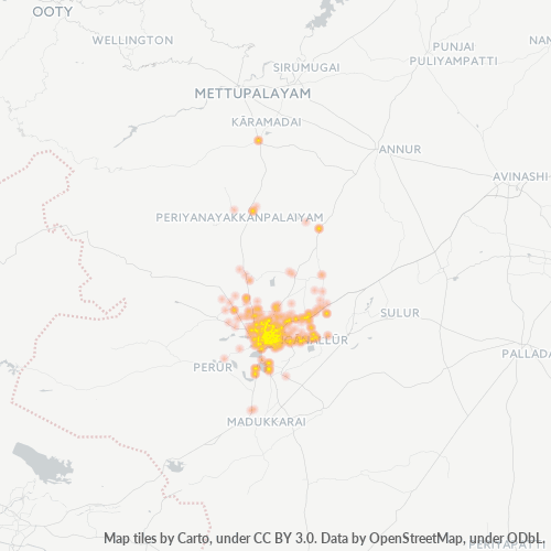 Dami ng Negosyo sa Postal Code 641018 - Coimbatore, State of Tamil Nādu