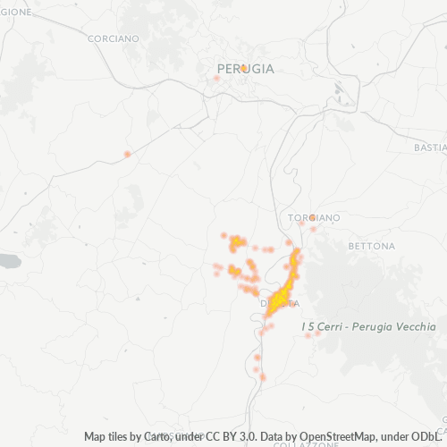 Bedrijfsconcentratie in Postcode 06053 - Deruta, Umbrië