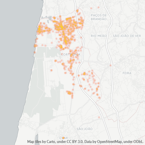 Bedrijfsconcentratie in Postcode 3885 - Aveiro (district)