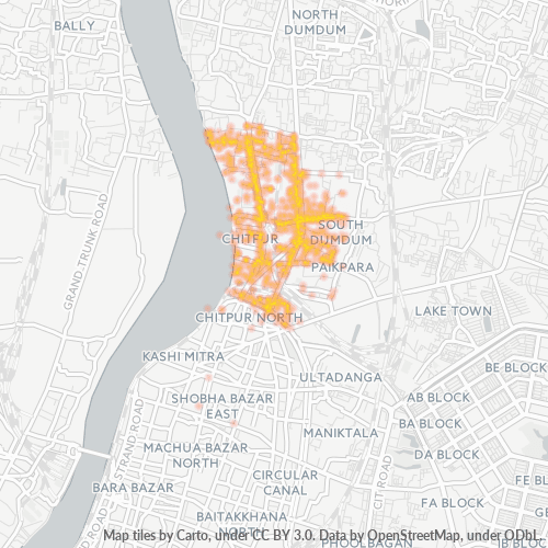 Bedrijfsconcentratie in Postcode 700002 - Calcutta, West-Bengalen