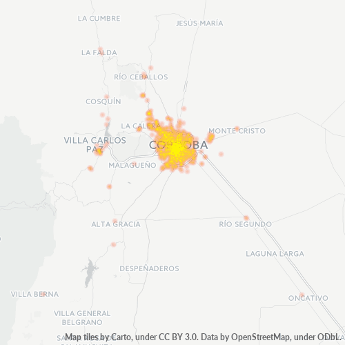 Bedriftskonsentrasjon i Postnummer 5000 - Córdoba (Argentina)