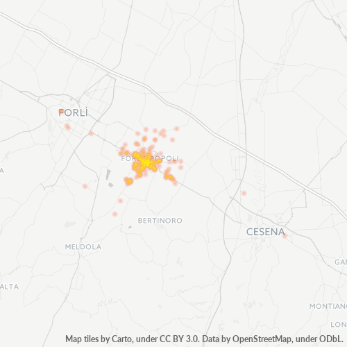 Concentrarea activității în Cod Postal 47034 - Italia
