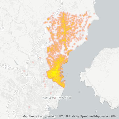 Bedrijfsconcentratie in Postcode 892 - Kagoshima (prefectuur)