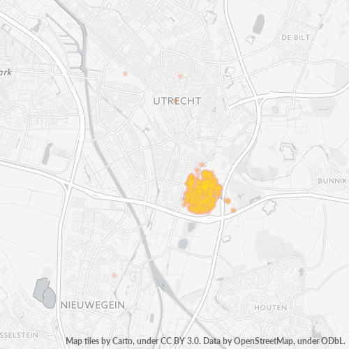 Verksamhetskoncentration i Postnummer 3524 - Utrecht, Utrecht (provins)