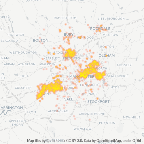 Virksomhedskoncentration i Postnummer M4 - Manchester City Centre, England