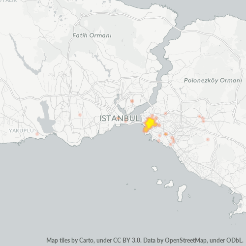 Business Concentration in Postal Code 34718 - Chalcedon, Istanbul Province