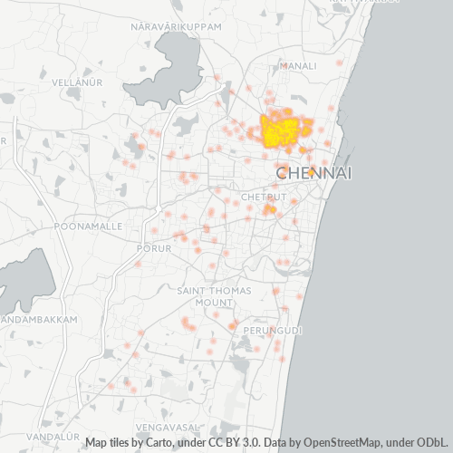 Dami ng Negosyo sa Postal Code 600039 - Vyasarpadi, State of Tamil Nādu