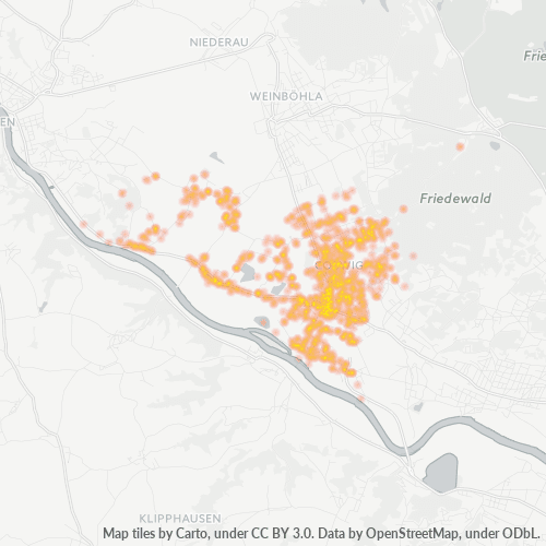 Konsentrasi Bisnis di Kode Pos 01640 - Coswig, Sachsen