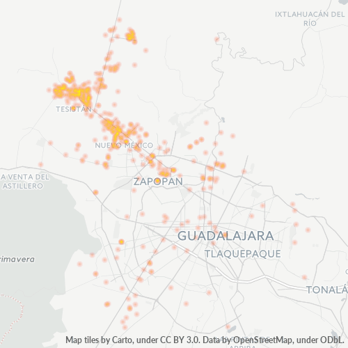 Dami ng Negosyo sa Postal Code 45200 - Tesistán, Jalisco