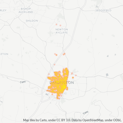 Concentració d'empreses a Codi Postal DL3 - Darlington, Anglaterra