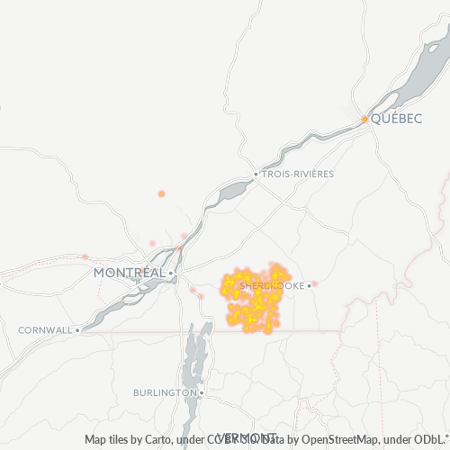 Geschäftskonzentration in Postleitzahl J0E - Québec