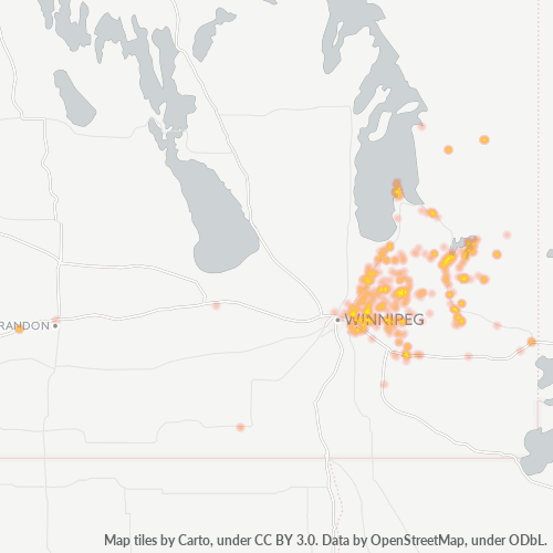Bedrijfsconcentratie in Postcode R0E - Manitoba