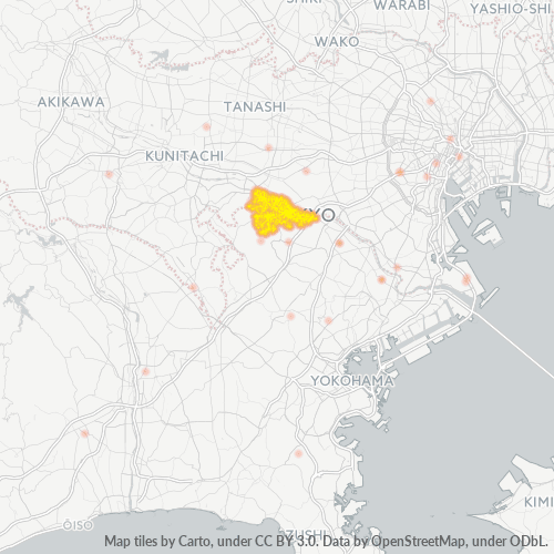 Bedrijfsconcentratie in Postcode 214 - Kanagawa (prefectuur)