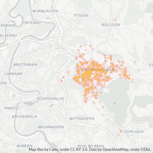 Verksamhetskoncentration i Postnummer 3072 - Ostermundigen, Bern (kanton)