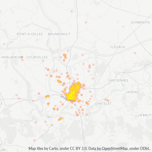 Bedrijfsconcentratie in Postcode 6000 - Charleroi, Wallonië