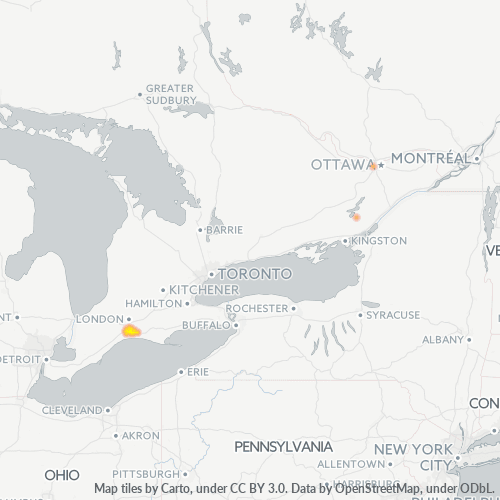 Bedrijfsconcentratie in Postcode N5P - St. Thomas, Ontario