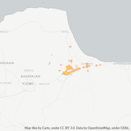 Dami ng Negosyo sa Postal Code 59119 - Pati, Provinsi Jawa Tengah