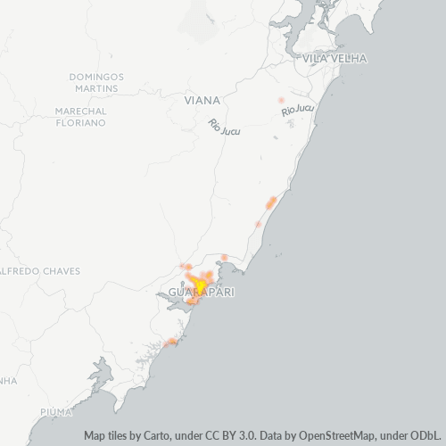 Concentració d'empreses a Codi Postal 29215-000 - Guarapari, Estat d'Espírito Santo