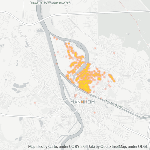 Business Concentration in Postal Code 68169 - Mannheim, Baden-Württemberg