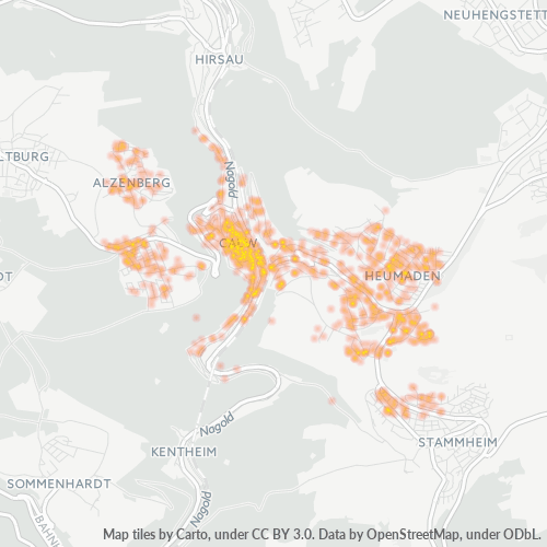Business Concentration in Postal Code 75365 - Calw, Baden-Württemberg