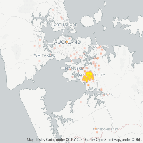 Concentració d'empreses a Codi Postal 2104 - Wiri, Regió d'Auckland