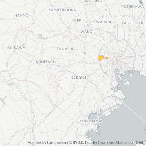 Dami ng Negosyo sa Postal Code 163 - Minamisenju, Tokyo Prefecture