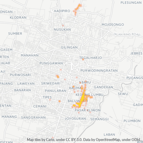Business Concentration in Postal Code 57118 - Central Java