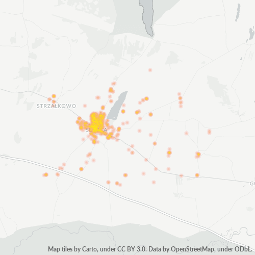Bedrijfsconcentratie in Postcode 62-400 - Cienin, Woiwodschap Groot-Polen