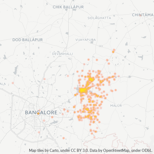 Bedrijfsconcentratie in Postcode 562114 - Hoskote, Karnataka