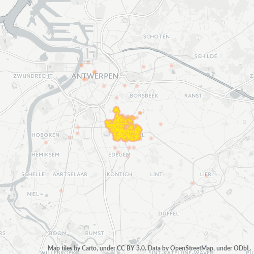 Bedrijfsconcentratie in Postcode 2640 - België