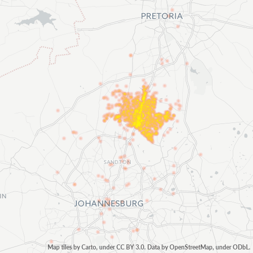 Bedrijfsconcentratie in Postcode 1685 - Midrand, Gauteng