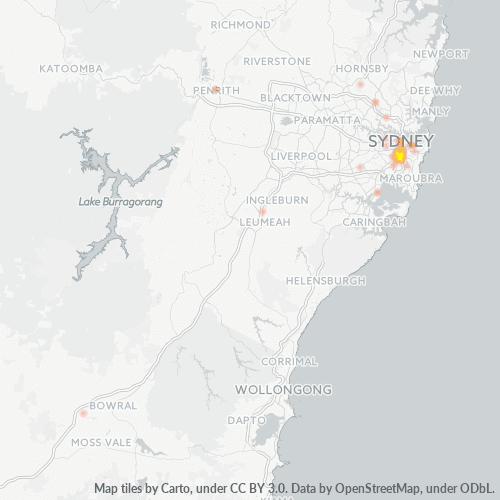 Dami ng Negosyo sa Postal Code 2017 - Zetland, New South Wales