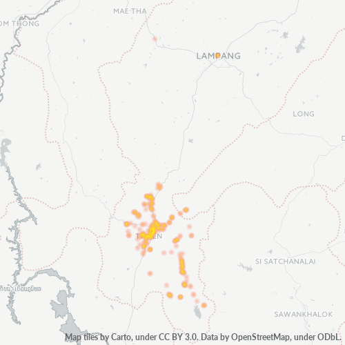 Dami ng Negosyo sa Postal Code 52160 - Thoen, Lalawigan ng Lampang