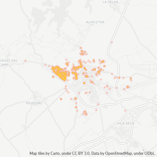 Bedrijfsconcentratie in Postcode 43206 - Reus (Catalonië)