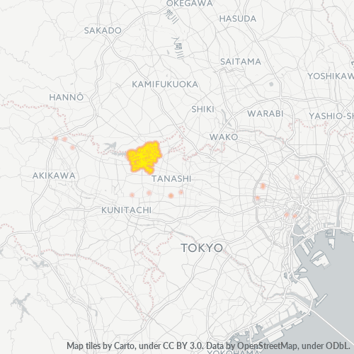 Bedrijfsconcentratie in Postcode 189 - Tokyo Prefecture
