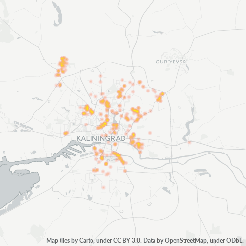 Bedrijfsconcentratie in Postcode 236019 - Kaliningrad, Oblast Kaliningrad