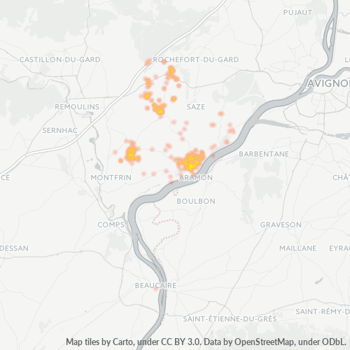 Dami ng Negosyo sa Postal Code 30390 - Estézargues, Languedoc-Roussillon