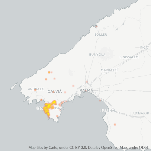 Bedrijfsconcentratie in Postcode 07180 - Santa Ponça, Balearen