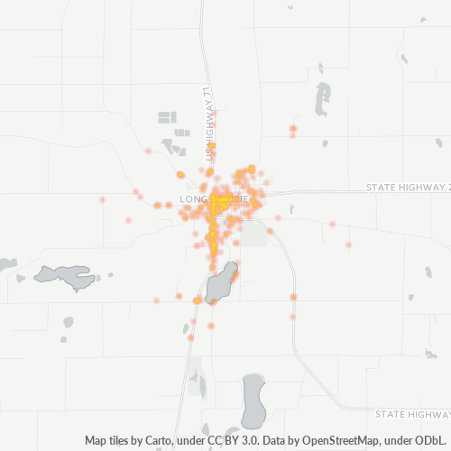 Bedrijfsconcentratie in Postcode 56347 - Long Prairie, Minnesota