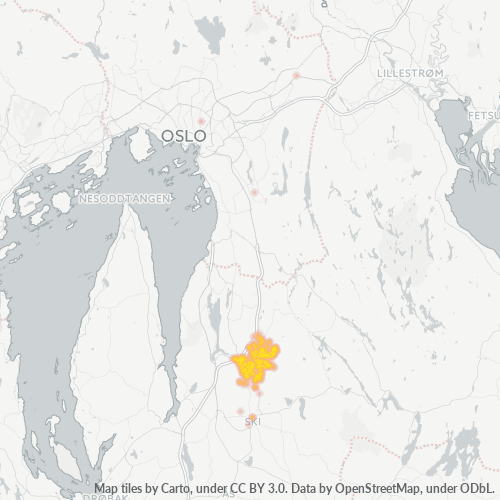 Bedrijfsconcentratie in Postcode 1405 - Langhus, Akershus