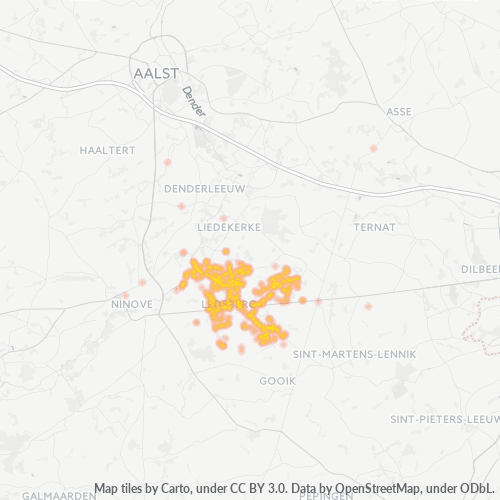 Bedrijfsconcentratie in Postcode 1760 - België